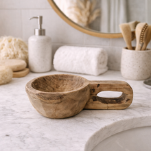 Wooden Indian Display Bowl with Handle