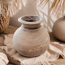 Vintage Indian Wooden Honey Pot