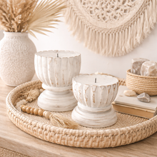 Sari White Coastal Candle Holder set of 2