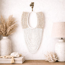 Siena Cowrie Shell and Beaded wall necklace white