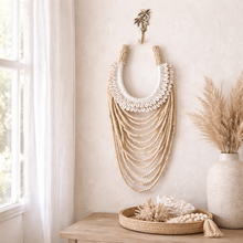 Eshana Shell and Wood Bead Wall Decor Necklace