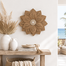 Azari Flower Raffia & Shell Wall Hanging