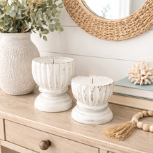 Sari White Coastal Candle Holder set of 2
