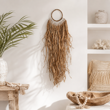 Kiana Raffia and Shell Wall Hanging