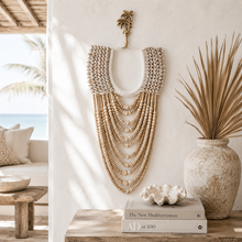 Indali Paupa Shell and Wood Beaded Wall Necklace hanging