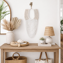 Siena Cowrie Shell and Beaded wall necklace white