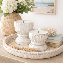 Sari White Coastal Candle Holder set of 2
