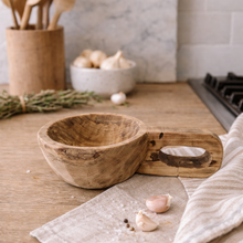Wooden Indian Display Bowl with Handle