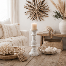 Luma White Candle Holder