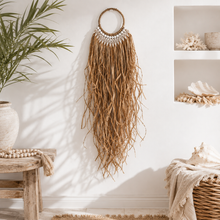 Kiana Raffia and Shell Wall Hanging