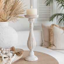 Cove Whitewash Candle Holder