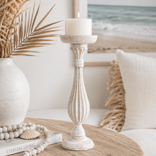 Cove Whitewash Candle Holder