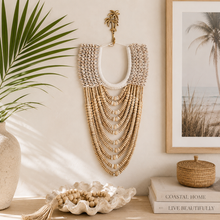 Indali Paupa Shell and Wood Beaded Wall Necklace hanging