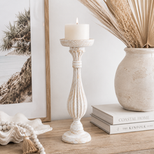 Cove Whitewash Candle Holder