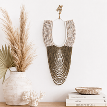 Sara Cowrie Shell and Beaded wall necklace
