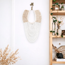 Siena Cowrie Shell and Beaded wall necklace white