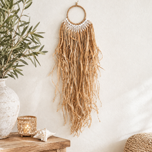 Kiana Raffia and Shell Wall Hanging