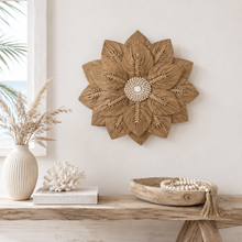Azari Flower Raffia & Shell Wall Hanging