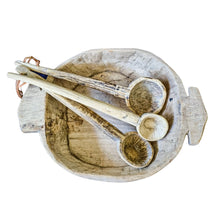 Vintage Indian wooden teak ladle spoons, Coastal Boho, bohemian, global home style decor