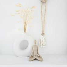 Calm, serene yoga pose lady figurine, statue for natural, neutral home decor. Ideal for Coastal boho, Bohemian styled interiors. Stretch pose statue. Decor for home styling. Modern Coastal, boho