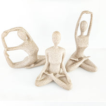 Calm, serene yoga pose lady figurine, statue for natural, neutral home decor. Ideal for Coastal boho, Bohemian styled interiors. Stretch pose statue. Decor for home styling. Modern Coastal, boho