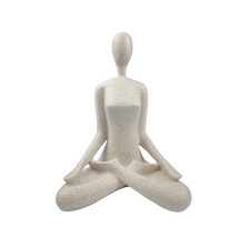 Calm, serene yoga pose lady figurine, statue for natural, neutral home decor. Ideal for Coastal boho, Bohemian styled interiors. Stretch pose statue. Decor for home styling. Modern Coastal, boho